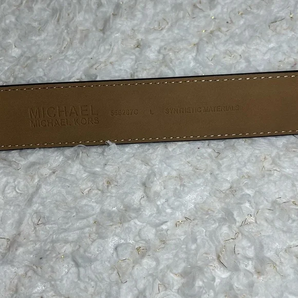 Michael Kors Stylish Black Belt with Gold Buckle